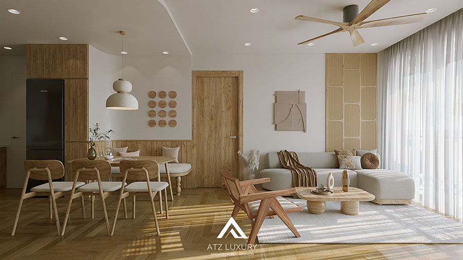 thiết kế nội thất chung cư phong cách Japandi