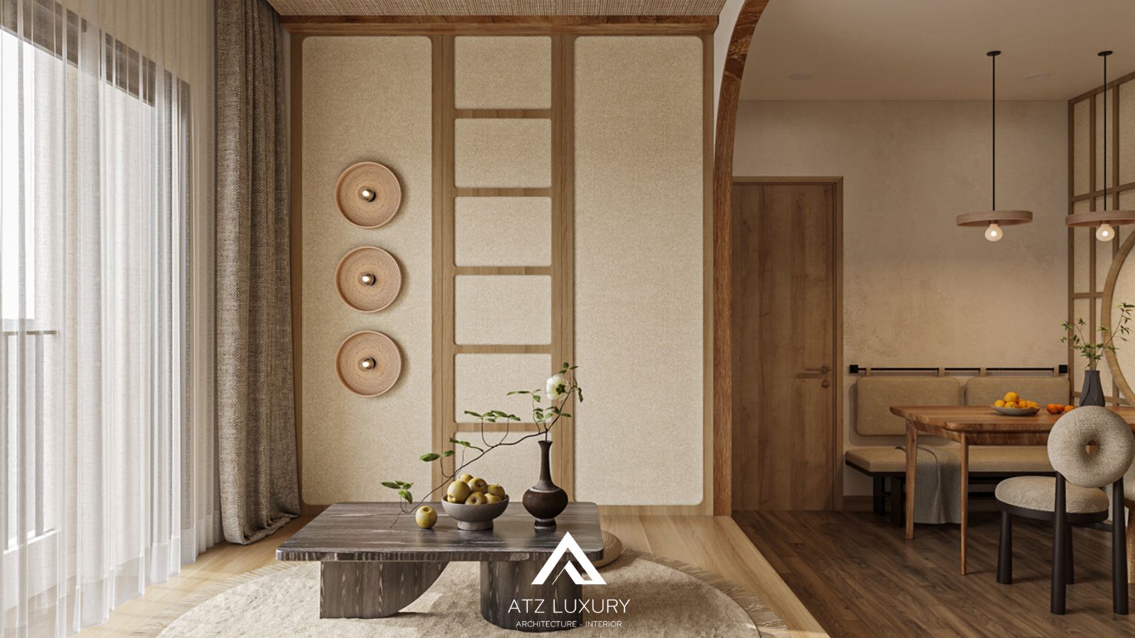 nội thất căn hộ phong cách Japandi