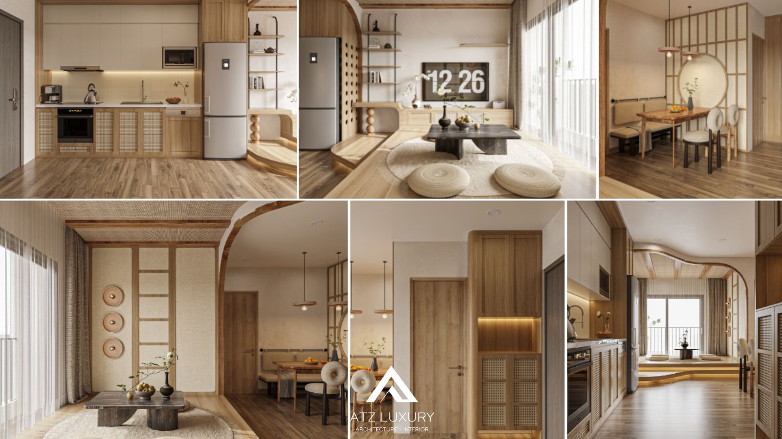 mẫu căn hộ phong cách Japandi