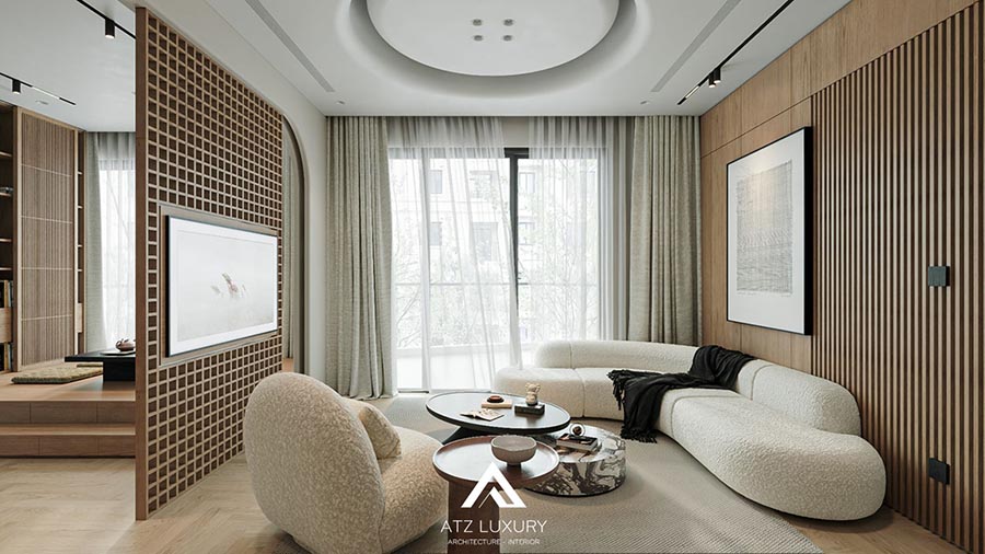 Thiết kế chung cư Japandi mix modern