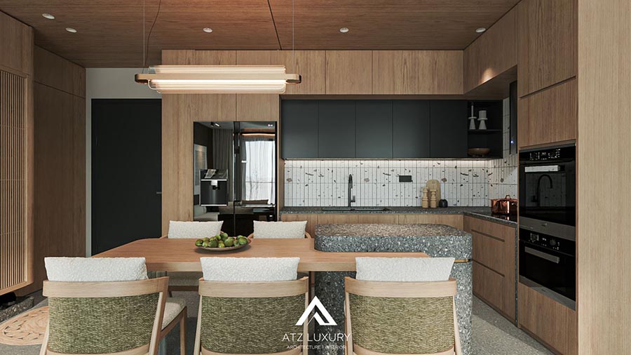 Thiết kế chung cư Japandi mix modern