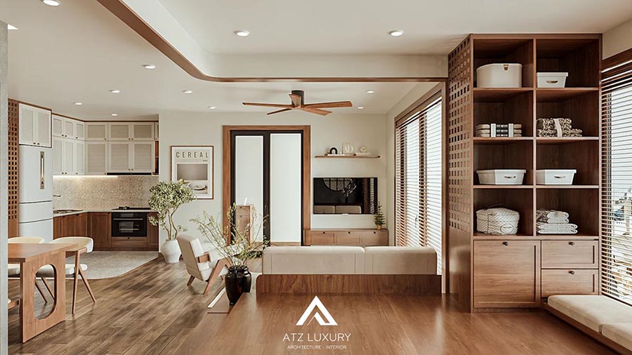 nội thất căn hộ phong cách Japandi