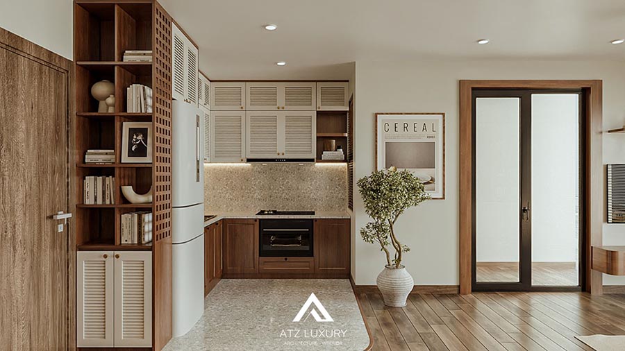 thiết kế nội thất căn hộ phong cách Japandi