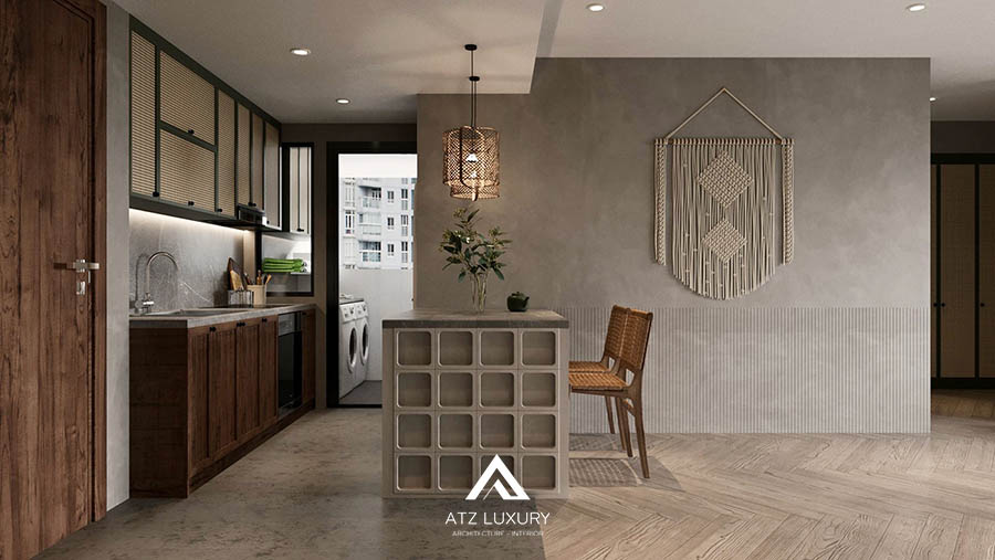 Mẫu nội thất chung cư phong cách Wabi Sabi