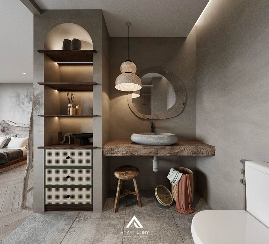 Mẫu nội thất chung cư phong cách Wabi Sabi