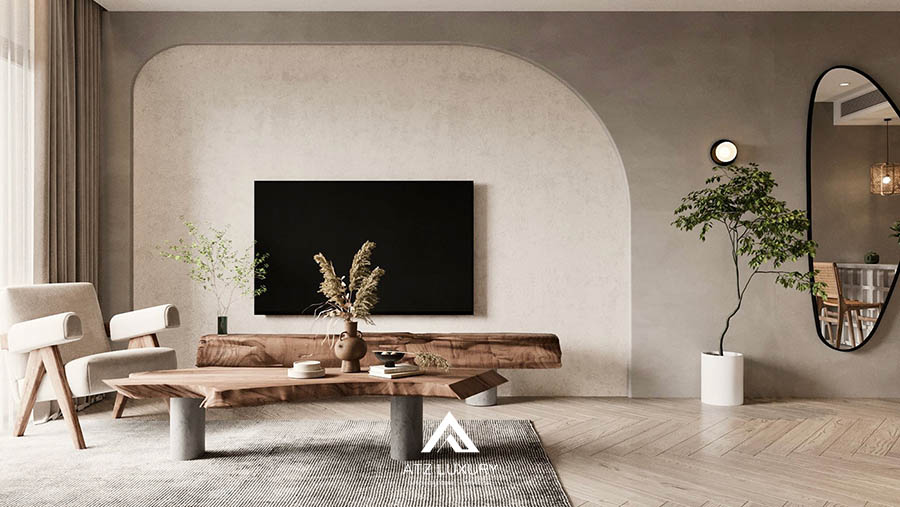 Mẫu nội thất chung cư phong cách Wabi Sabi