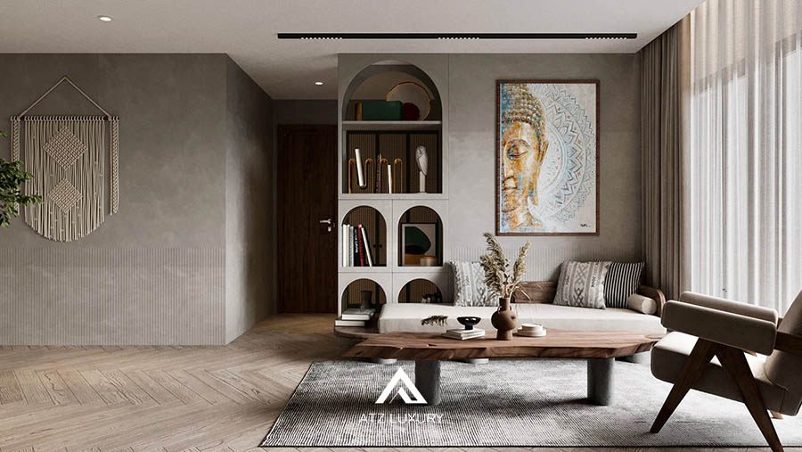 Mẫu nội thất chung cư phong cách Wabi Sabi