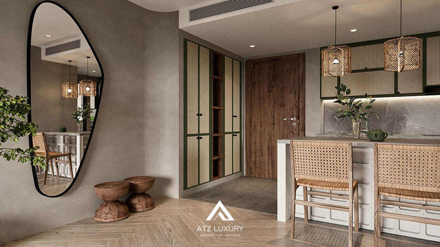 Mẫu nội thất chung cư phong cách Wabi Sabi