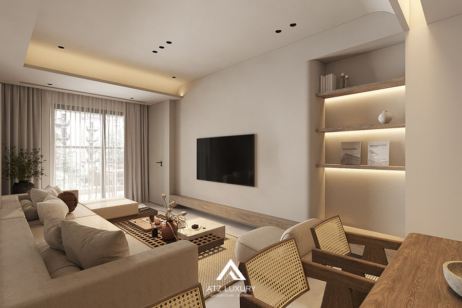 mẫu thiết kế căn hộ phong cách Wabi Sabi