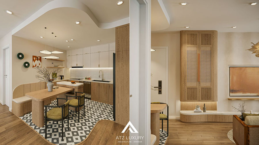 thiết kế nội thất chung cư Japandi style