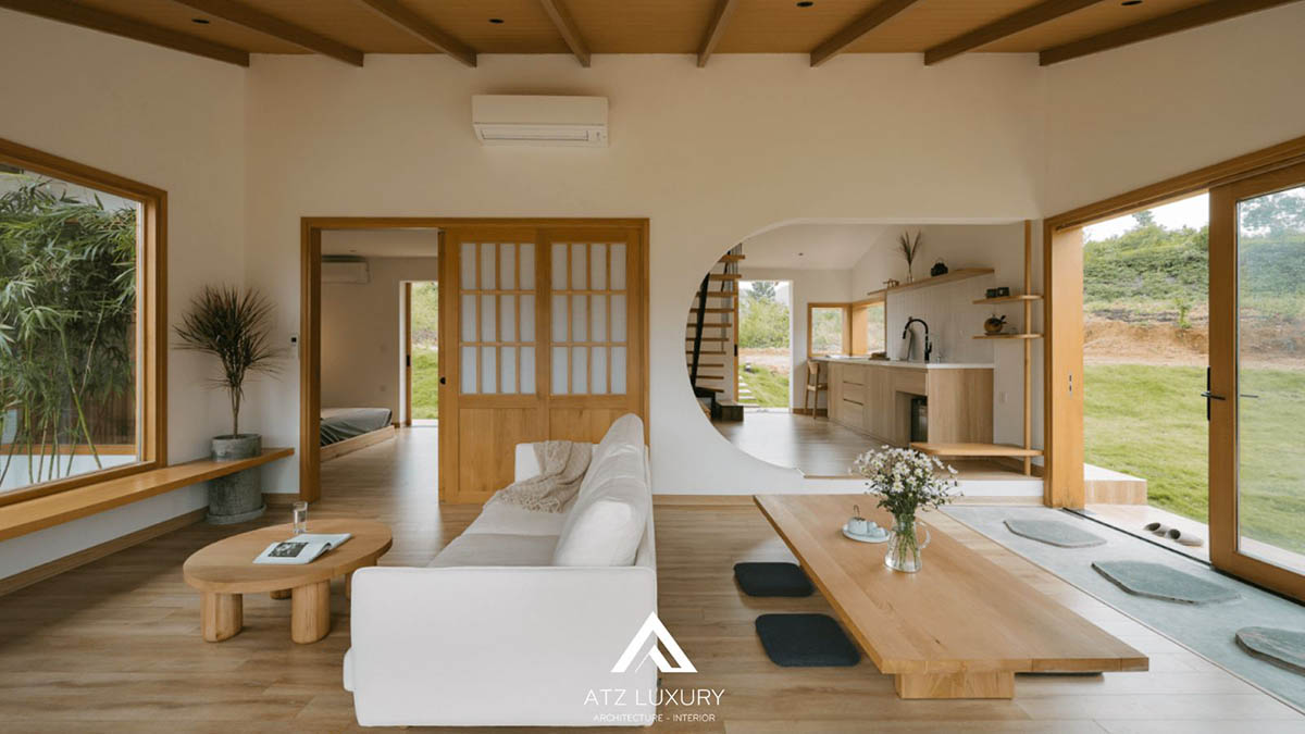 nội thất phòng khách kiểu nhật