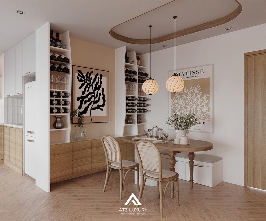 thiết kế căn hộ chung cư Wabi Sabi đẹp