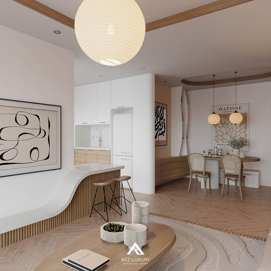 thiết kế căn hộ chung cư Wabi Sabi đẹp