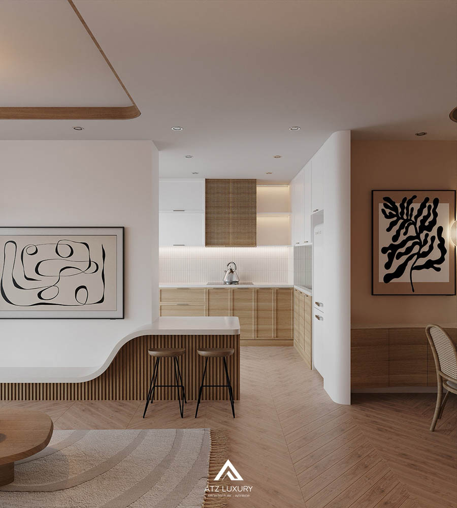 thiết kế căn hộ chung cư Wabi Sabi đẹp