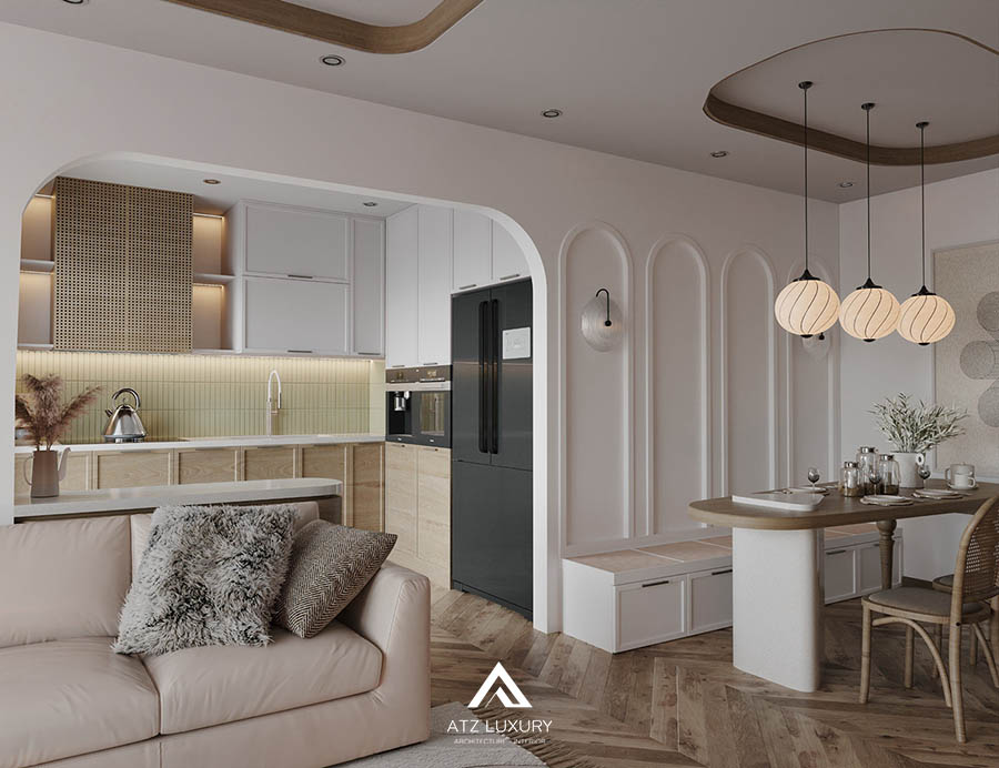 thiết kế căn hộ chung cư Wabi Sabi đẹp