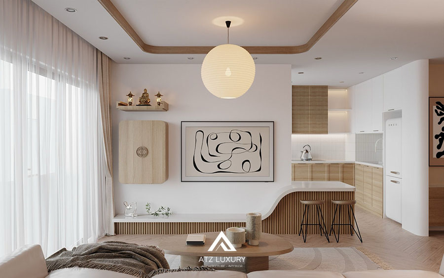 thiết kế căn hộ chung cư Wabi Sabi đẹp