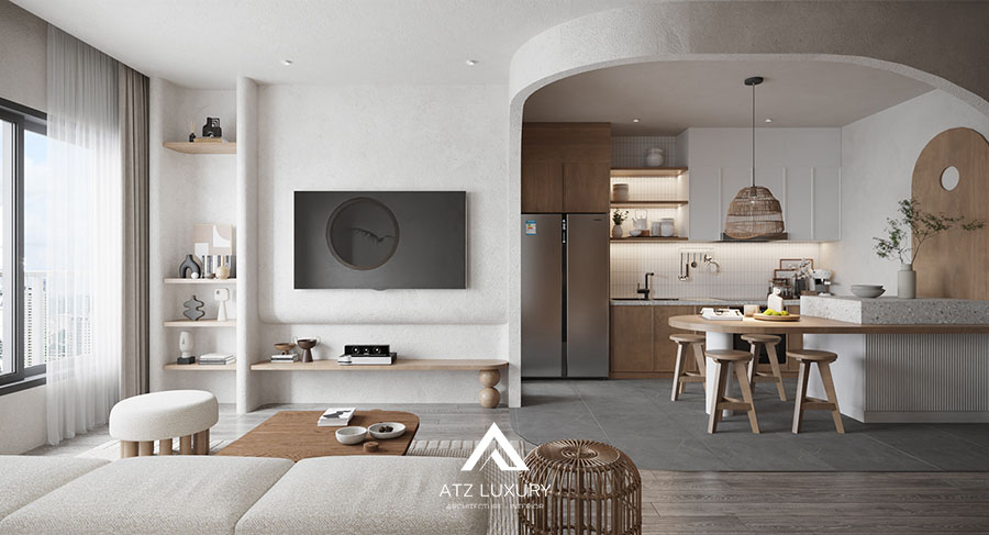 thiết kế căn hộ phong cách japandi đẹp