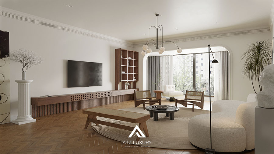 thiết kế nội thất chung cư Wabi Sabi