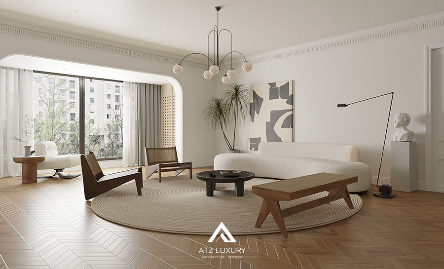 thiết kế nội thất chung cư Wabi Sabi