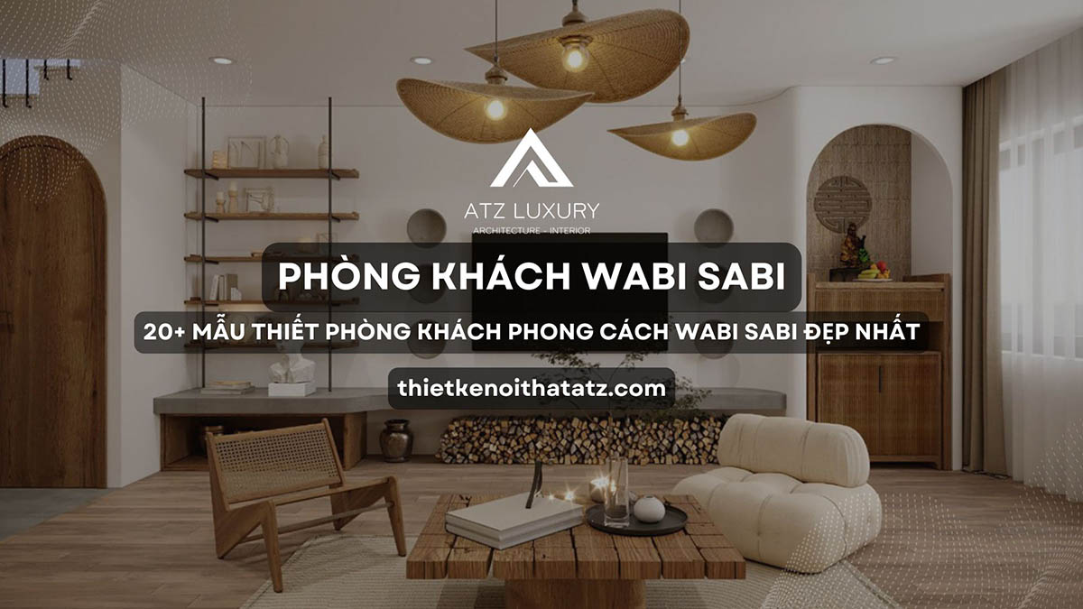 nội thất phòng khách wabi sabi