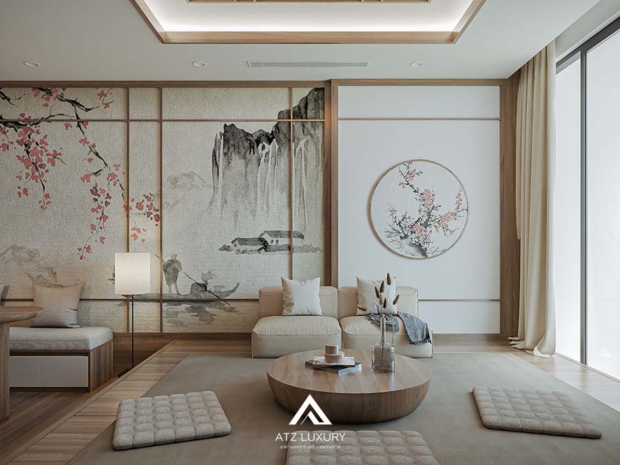 thiết kế thi công nội thất chung cư phong cách Japandi