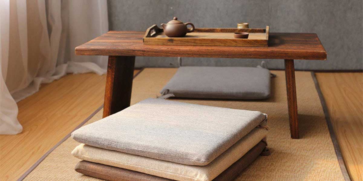 đệm ngồi kiểu Nhật trong phòng khách
