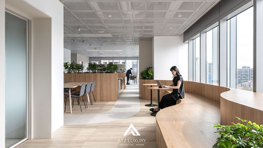 mẫu thiết kế nội thất văn phòng 100m2