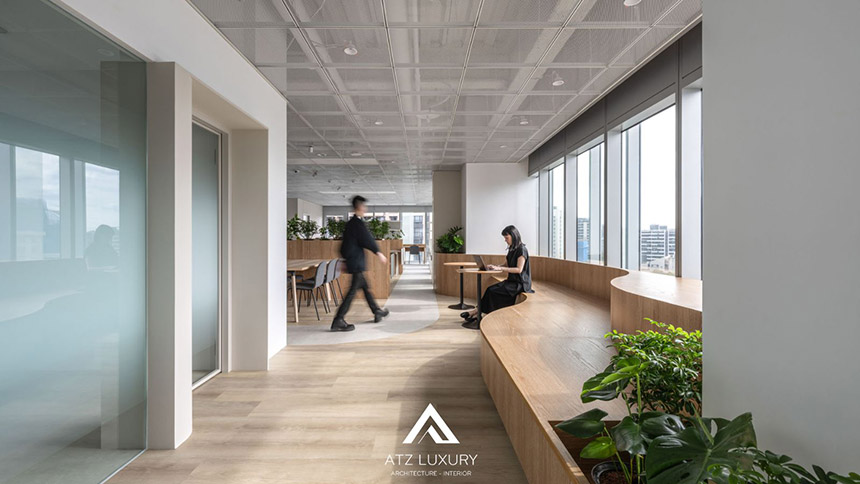mẫu thiết kế nội thất văn phòng 100m2