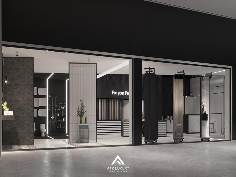 thiet ke showroom gach op lat dep