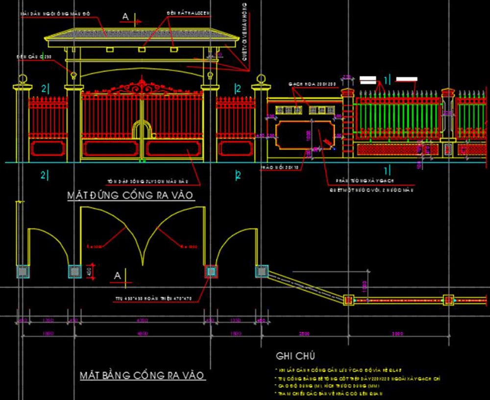 tải file thư viện CAD hoa văn, cổng rào