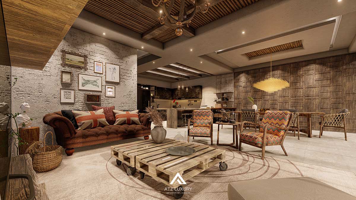 phong cách thiết kế Rustic hiện đại