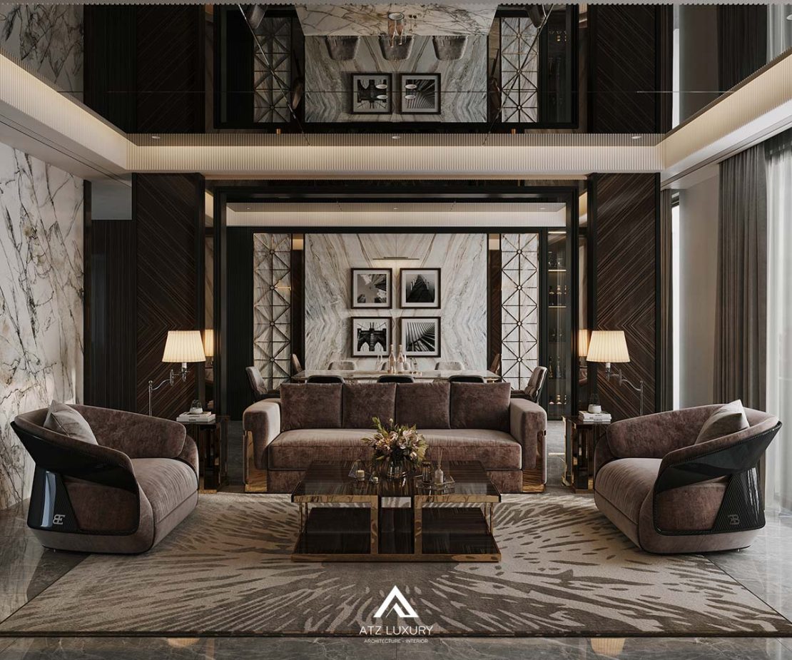 nội thất phòng khách căn Penthouse
