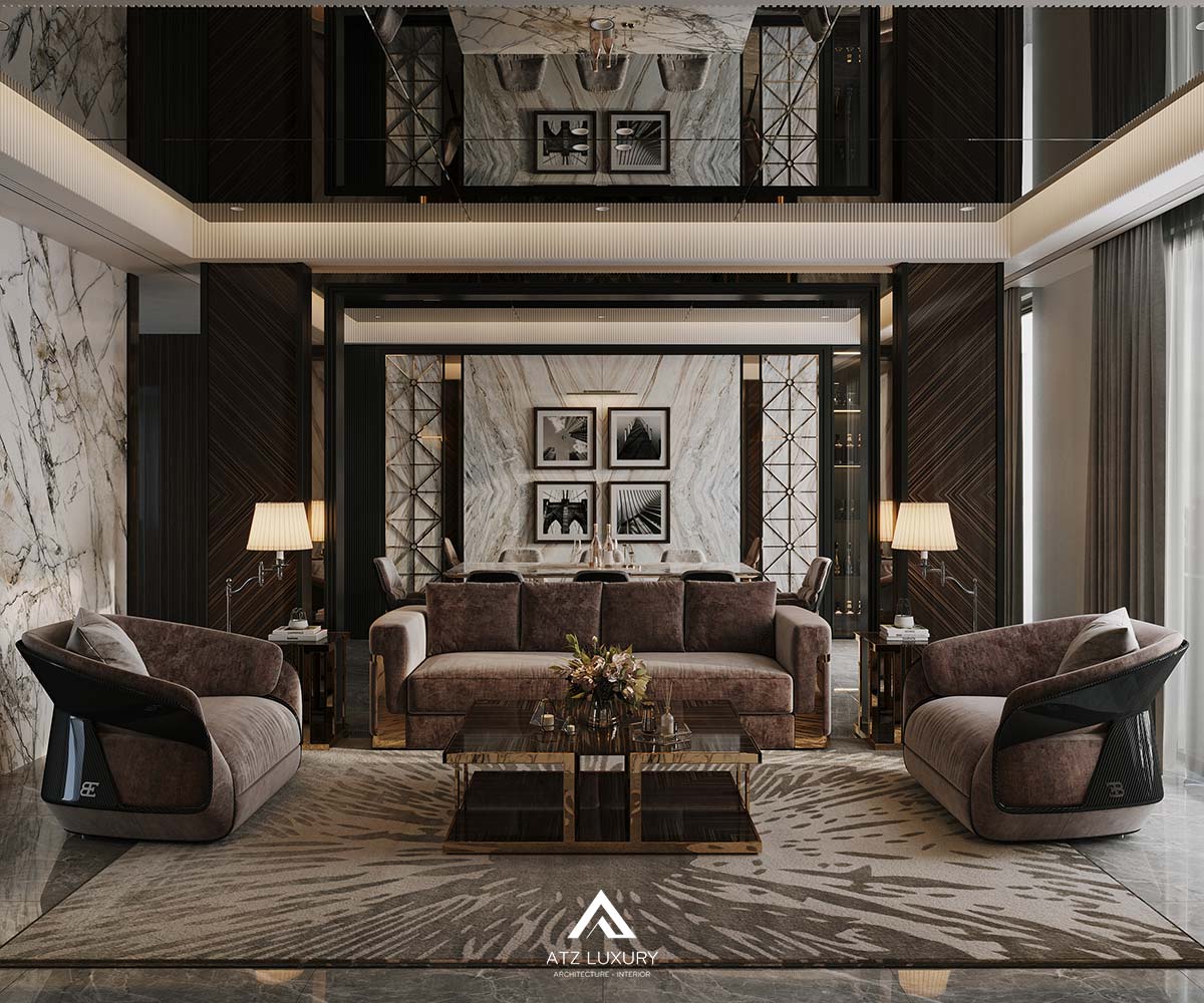 nội thất phòng khách căn Penthouse