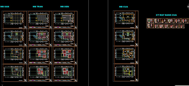 Bản vẽ file cad biệt thự kiểu lâu đài tân cổ điển 3 tầng