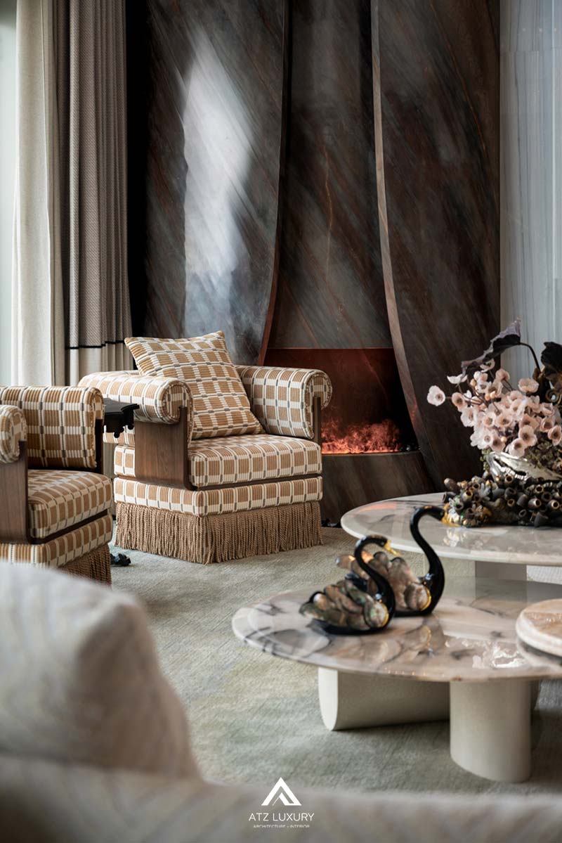 Mẫu nội thất phòng khách thông tầng kiểu Pháp Mẫu nội thất phòng khách thông tầng kiểu Pháp