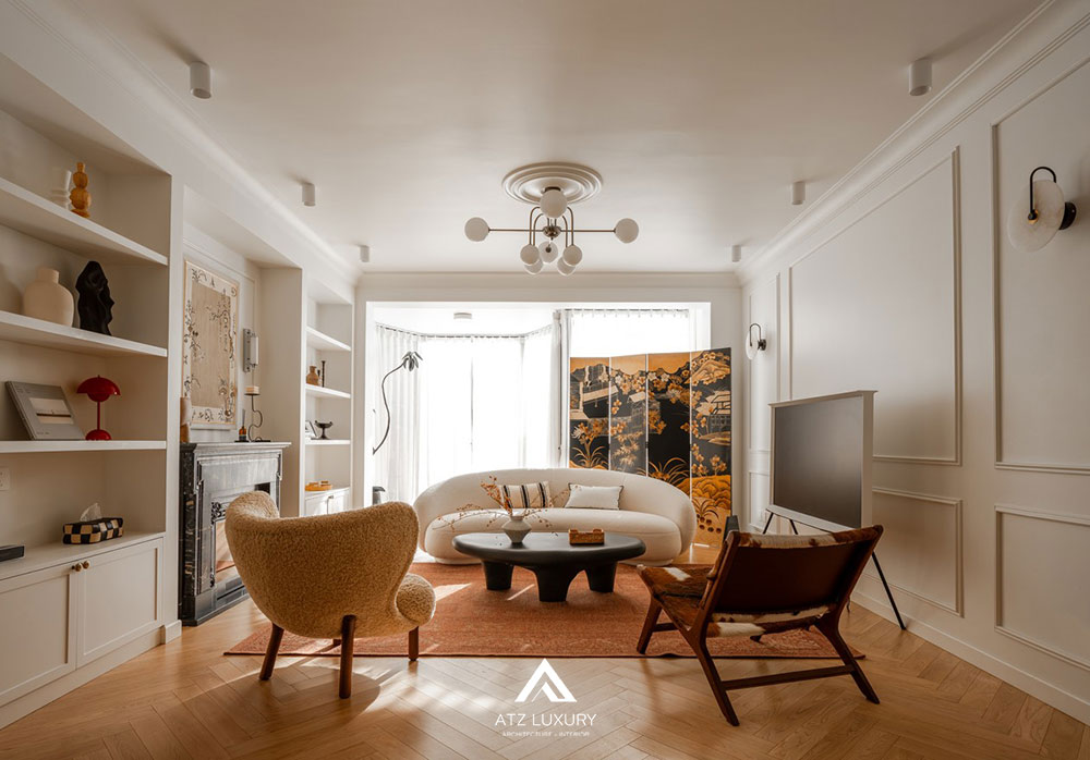 thiết kế nội thất chung cư 70m2 phong cách Pháp