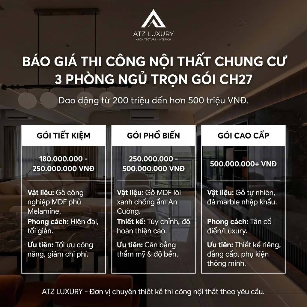 bao gia thi cong noi that chung cu 3 phong ngu tron goi 3