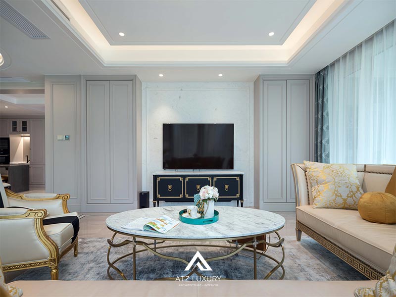 mau thiet ke noi that phong khach tan co dien dep 12