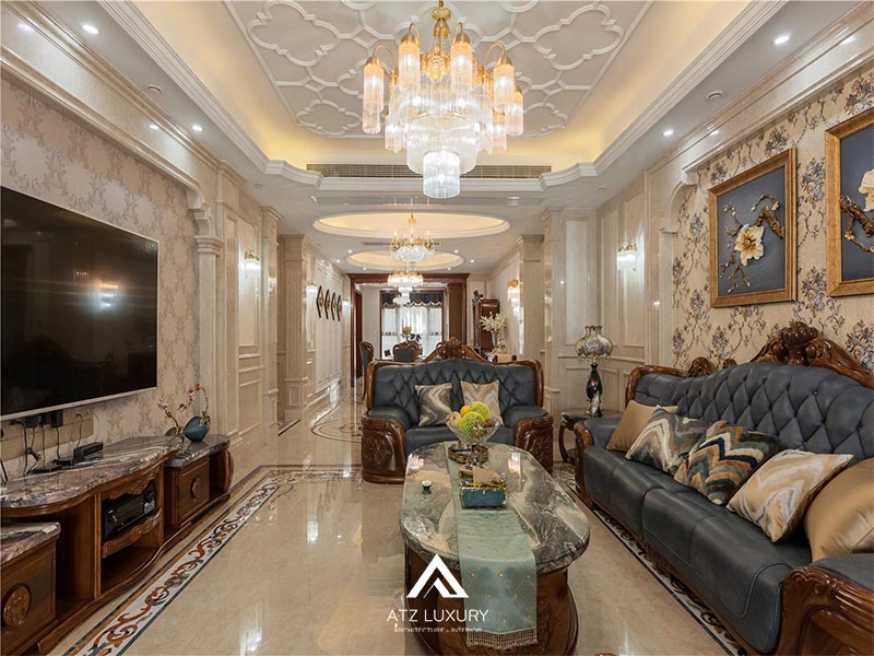 mau thiet ke noi that phong khach tan co dien dep 19