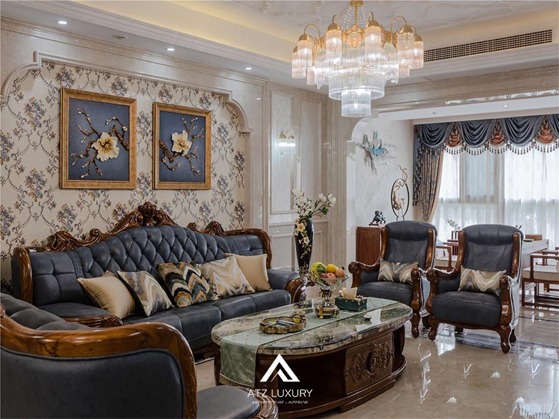 mau thiet ke noi that phong khach tan co dien dep 20