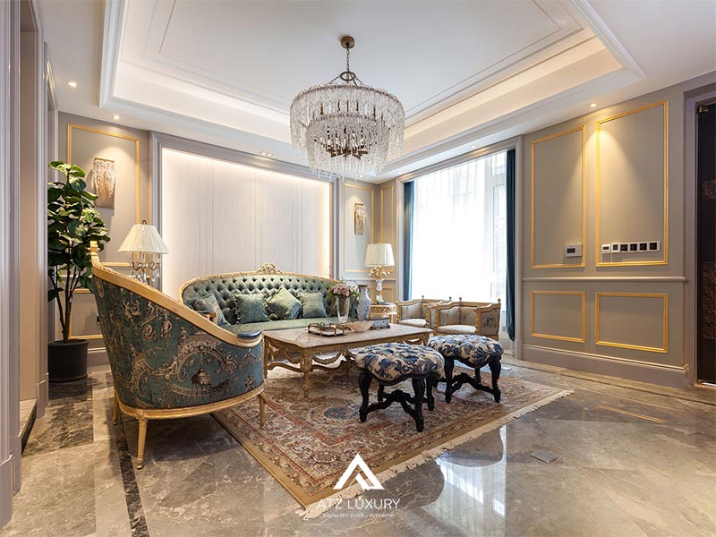 mau thiet ke noi that phong khach tan co dien dep 25