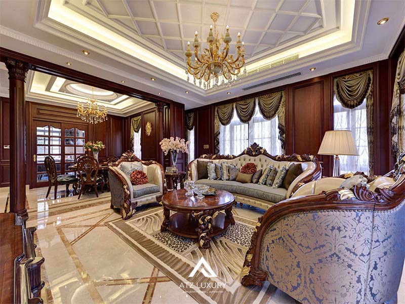 mau thiet ke noi that phong khach tan co dien dep 29