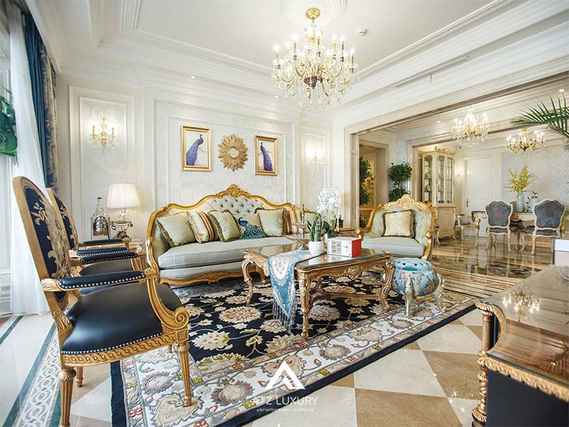 mau thiet ke noi that phong khach tan co dien dep 30