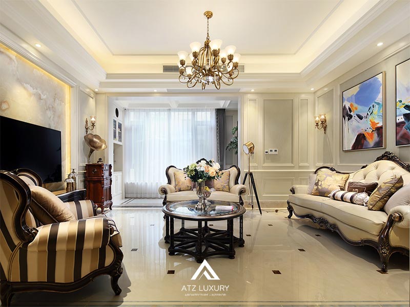 mau thiet ke noi that phong khach tan co dien dep 32