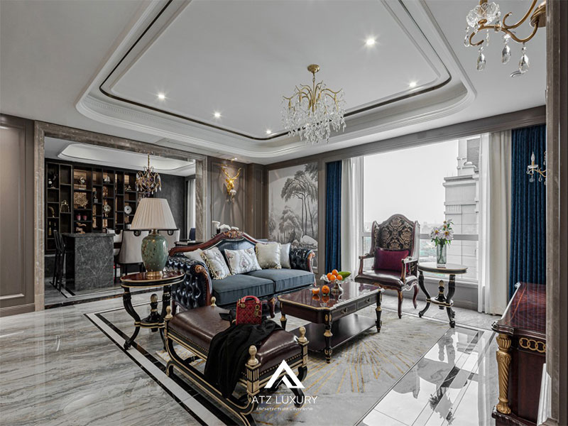 mau thiet ke noi that phong khach tan co dien dep 34