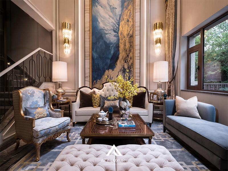 mau thiet ke noi that phong khach tan co dien dep 36