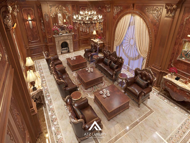 mau thiet ke noi that phong khach tan co dien dep 4