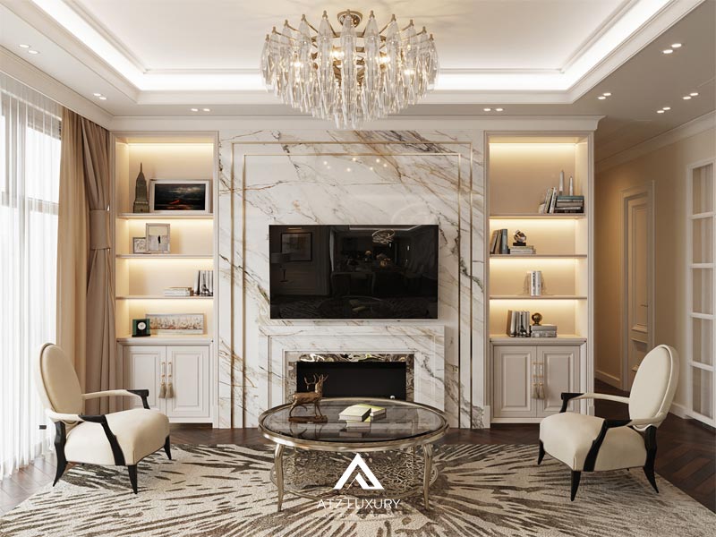 mau thiet ke noi that phong khach tan co dien dep 42