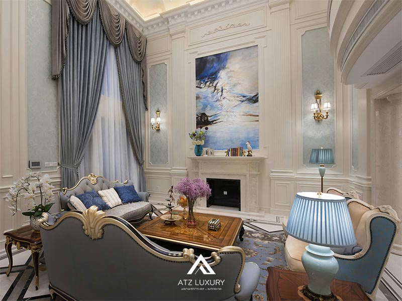 mau thiet ke noi that phong khach tan co dien dep 7