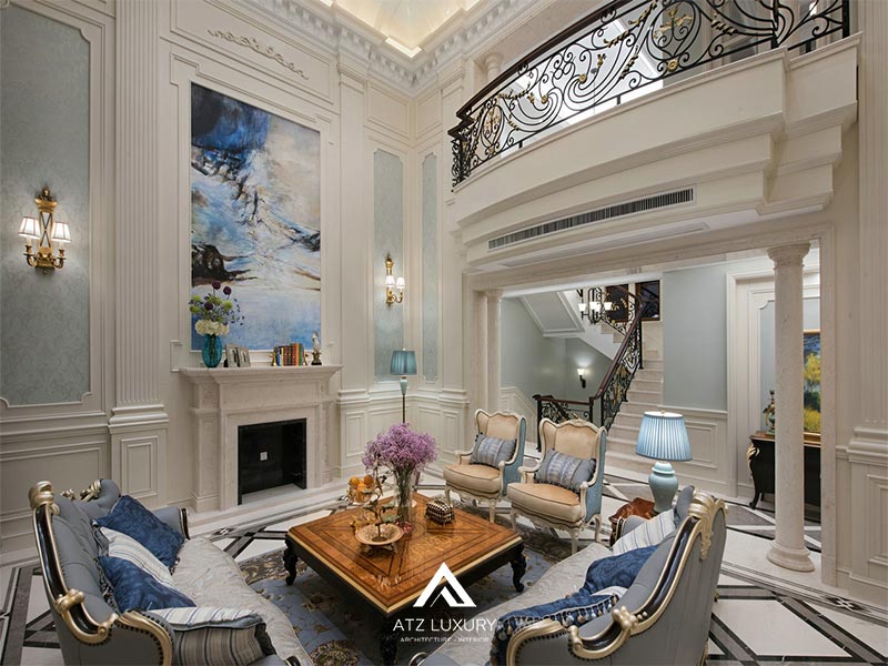 mau thiet ke noi that phong khach tan co dien dep 8